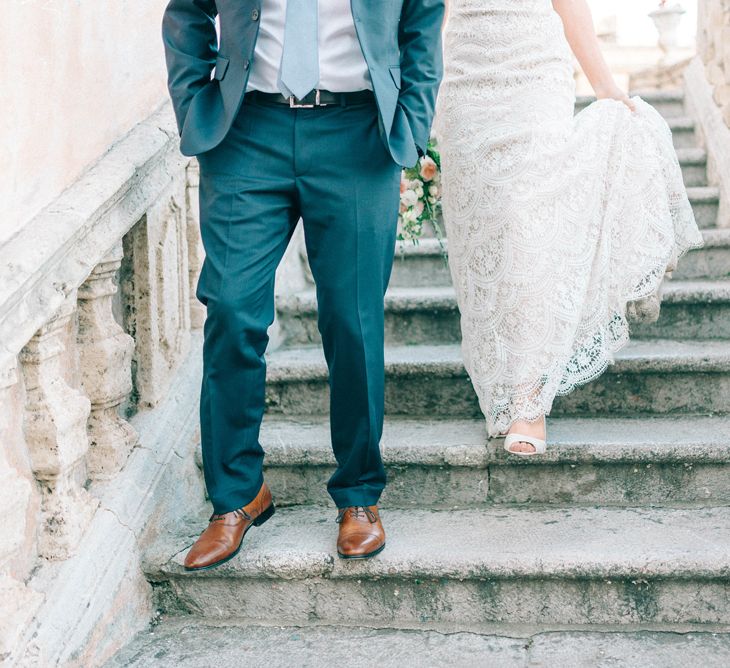 Sicily Elopement Wedding With Bride In Wtoo By Watters And BHLDN Accessories With Images From Sarah Jane Ethan Photography