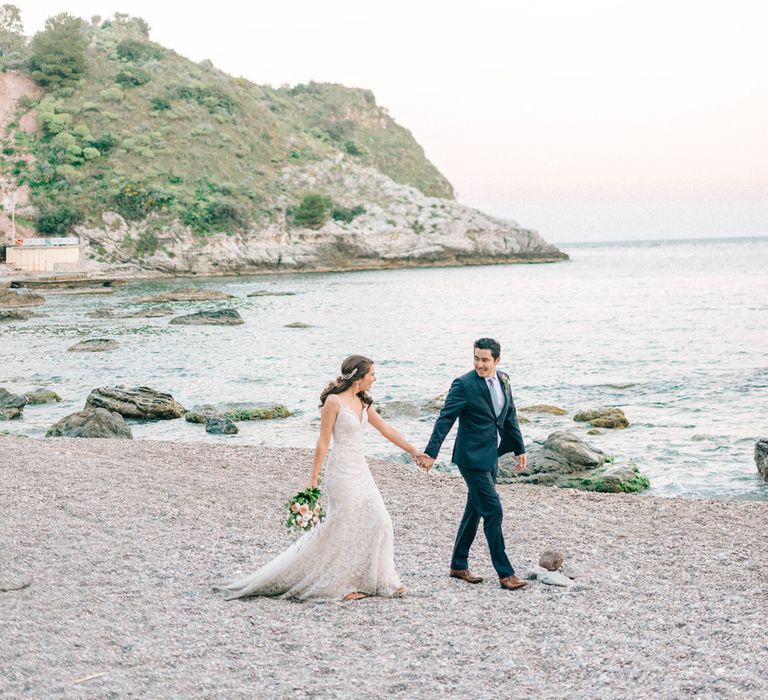 Sicily Elopement Wedding With Bride In Wtoo By Watters And BHLDN Accessories With Images From Sarah Jane Ethan Photography