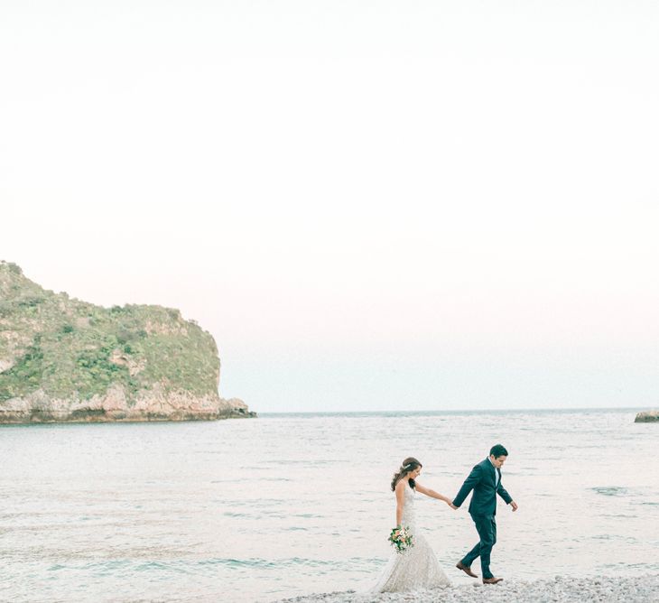 Sicily Elopement Wedding With Bride In Wtoo By Watters And BHLDN Accessories With Images From Sarah Jane Ethan Photography