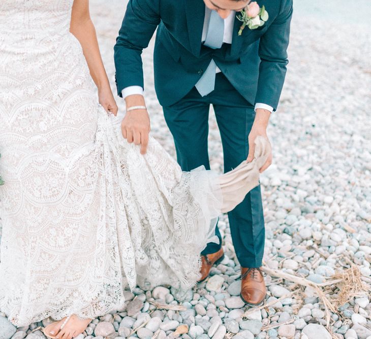 Sicily Elopement Wedding With Bride In Wtoo By Watters And BHLDN Accessories With Images From Sarah Jane Ethan Photography