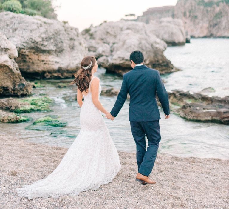 Sicily Elopement Wedding With Bride In Wtoo By Watters And BHLDN Accessories With Images From Sarah Jane Ethan Photography