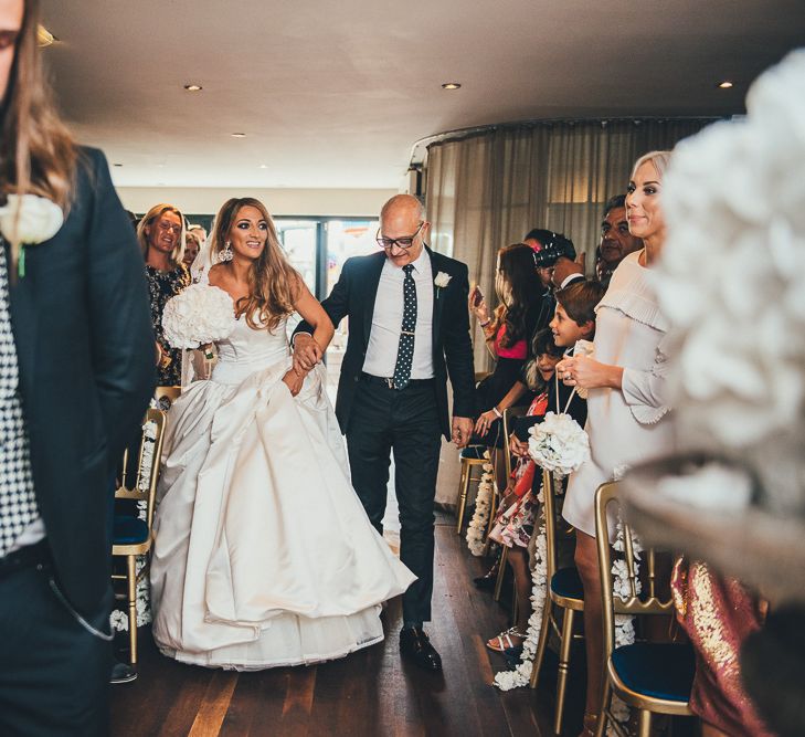 Bride In Bespoke Zac Posen Wedding Dress