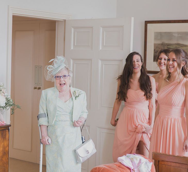 Wedding Morning Bridal Preparations | Outdoor Peach Wedding at Courteenhall House in Northamptonshire Planned by Your Story Events | Ferri Photography