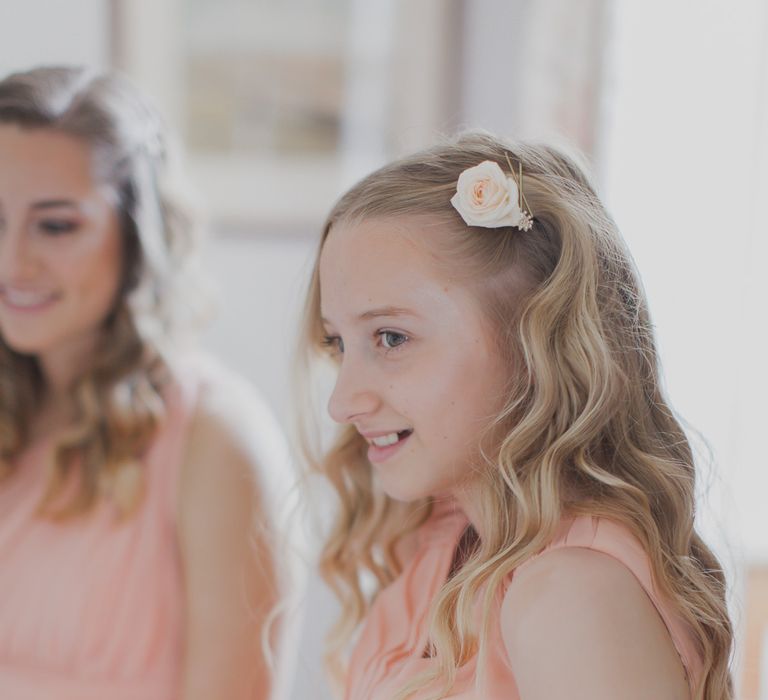 Wedding Morning Bridal Preparations | Bridesmaids in Peach Sexyher Dresses | Outdoor Peach Wedding at Courteenhall House in Northamptonshire Planned by Your Story Events | Ferri Photography