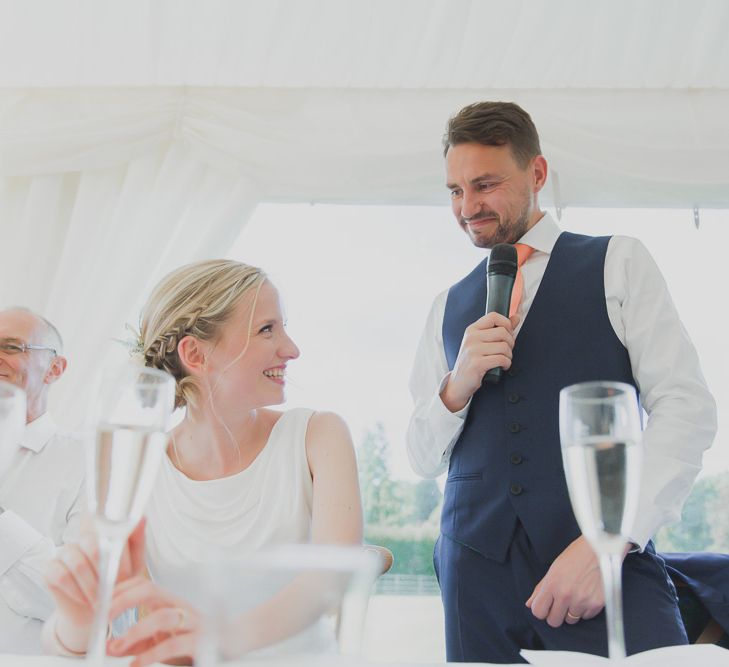 Speeches | Outdoor Peach Wedding at Courteenhall House in Northamptonshire Planned by Your Story Events | Ferri Photography