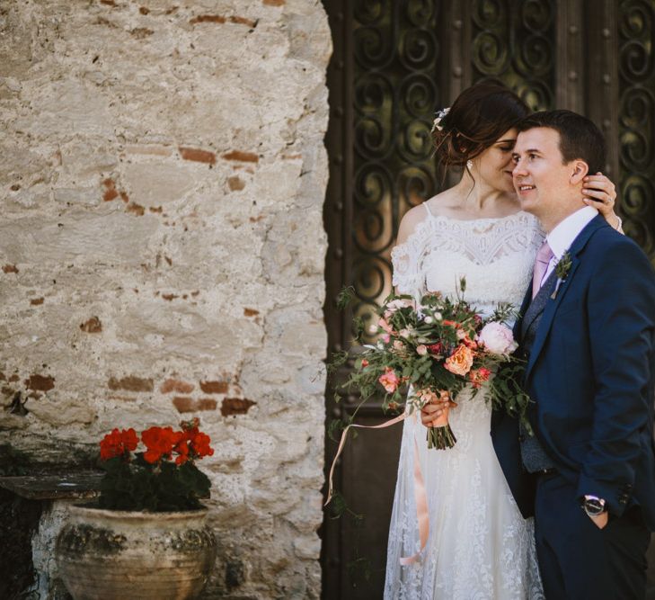 Elegant French Chateau Wedding With Bride In Catherine Deane & Bridesmaids In Navy ASOS Dresses Images By Green Antlers Photography