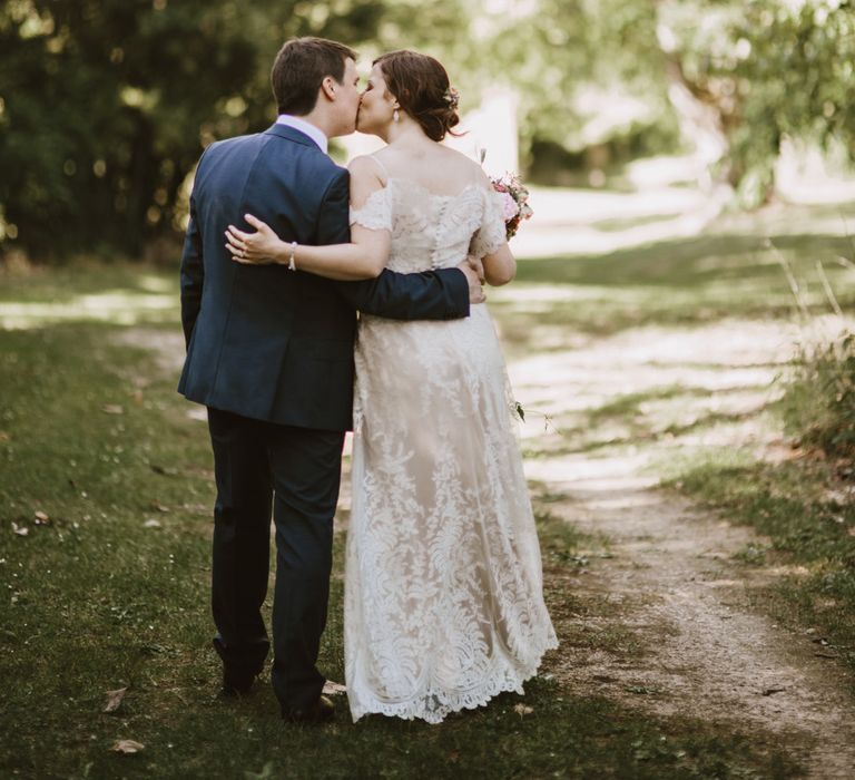 Elegant French Chateau Wedding With Bride In Catherine Deane & Bridesmaids In Navy ASOS Dresses Images By Green Antlers Photography