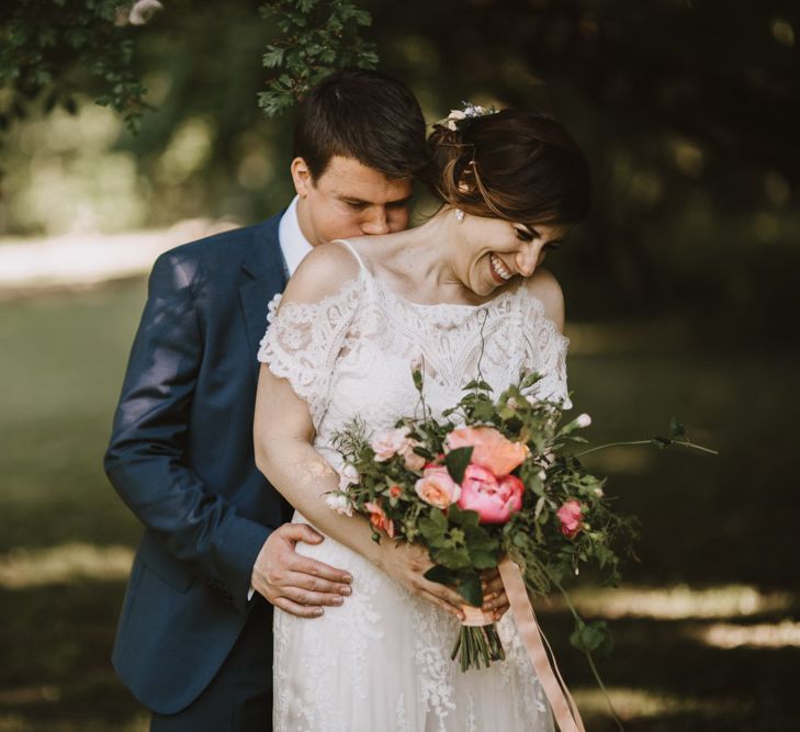 Elegant French Chateau Wedding With Bride In Catherine Deane & Bridesmaids In Navy ASOS Dresses Images By Green Antlers Photography