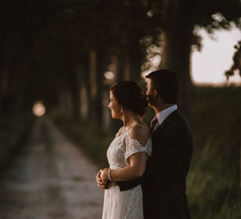 Elegant French Chateau Wedding With Bride In Catherine Deane & Bridesmaids In Navy ASOS Dresses Images By Green Antlers Photography