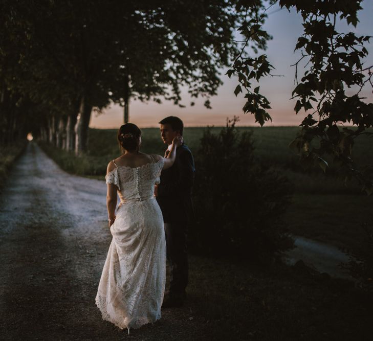 Elegant French Chateau Wedding With Bride In Catherine Deane & Bridesmaids In Navy ASOS Dresses Images By Green Antlers Photography