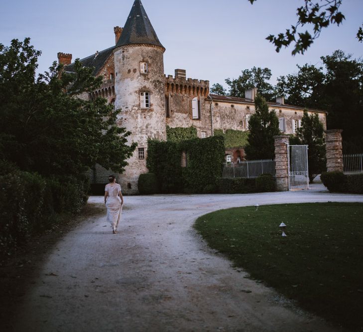 Elegant French Chateau Wedding With Bride In Catherine Deane & Bridesmaids In Navy ASOS Dresses Images By Green Antlers Photography