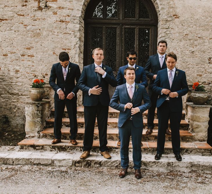 Elegant French Chateau Wedding With Bride In Catherine Deane & Bridesmaids In Navy ASOS Dresses Images By Green Antlers Photography