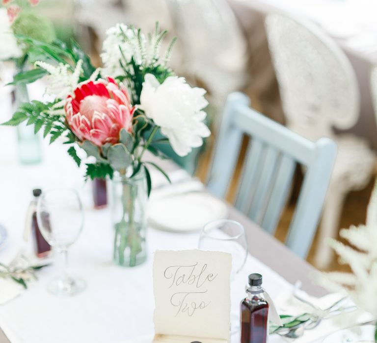 Calligraphy Table Names | Secret Garden Reception at Castle Cottage Cafe, Oakham | White Stag Wedding Photography