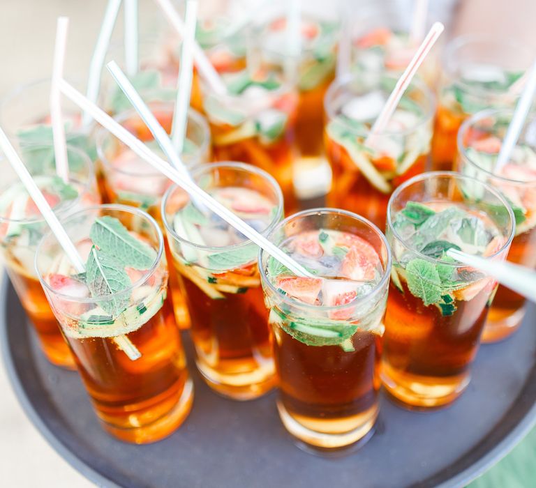 Pimms | Secret Garden Reception at Castle Cottage Cafe, Oakham | White Stag Wedding Photography