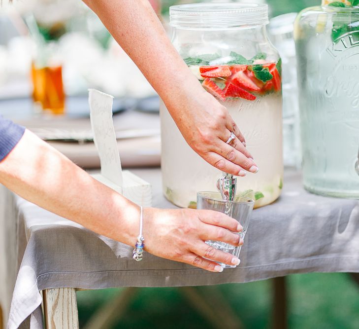 Drinks Dispensers | Secret Garden Reception at Castle Cottage Cafe, Oakham | White Stag Wedding Photography