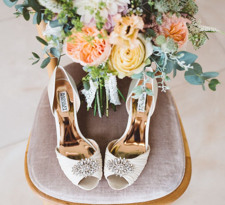 Badgley Mishka Bridal Shoes & Bouquet