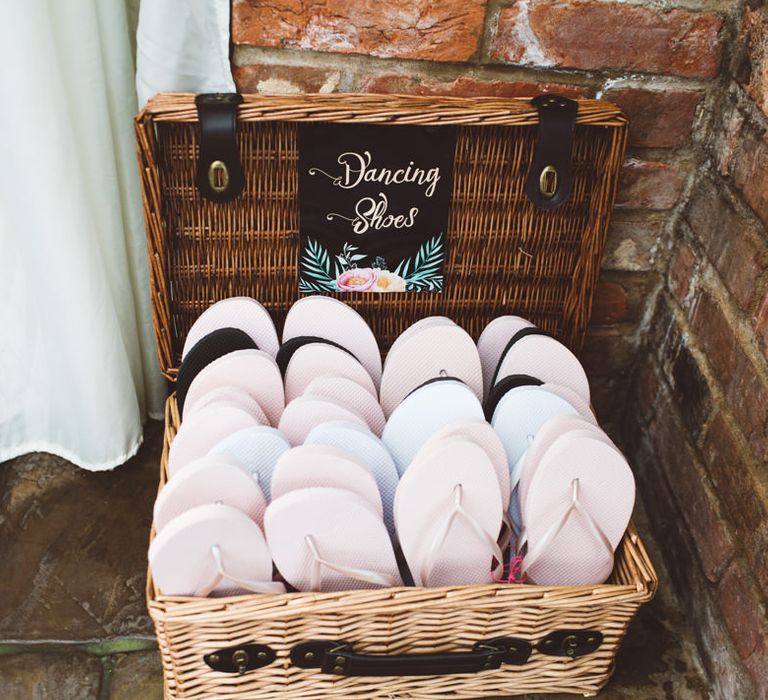 Basket of Flip Flops for Tired Feet