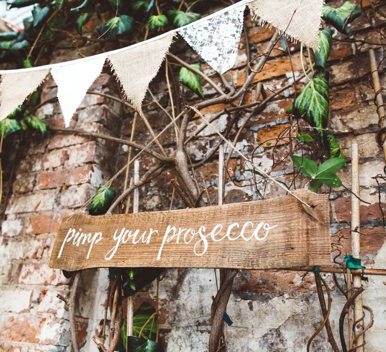 Wooden Pimp Your Prosecco Sign