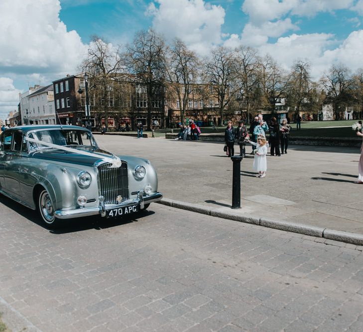 Vintage Wedding Car | Bridal Party Arrival | Classic Marquee Reception at Chippenham Park | Eliza Claire Photography