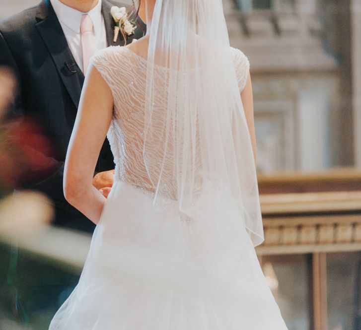 Church Wedding Ceremony | Bride in Sophia Tolli Gown | Groom in Next Suit | Classic Marquee Reception at Chippenham Park | Eliza Claire Photography