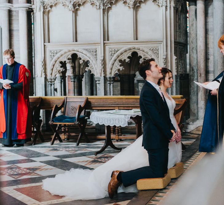 Church Wedding Ceremony | Bride in Sophia Tolli Gown | Groom in Next Suit | Classic Marquee Reception at Chippenham Park | Eliza Claire Photography