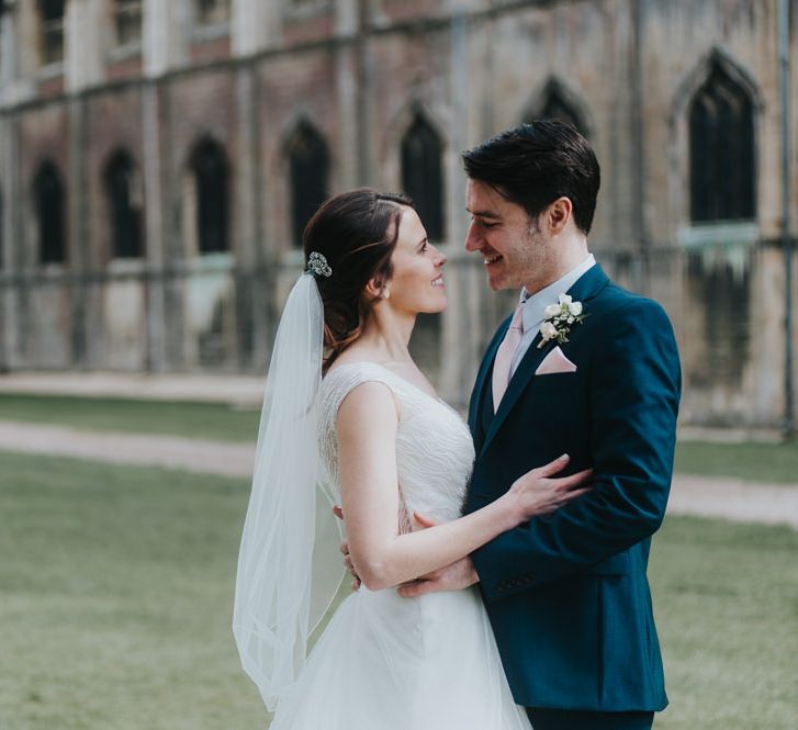 Bride in Sophia Tolli Gown | Groom in Next Suit | Classic Marquee Reception at Chippenham Park | Eliza Claire Photography