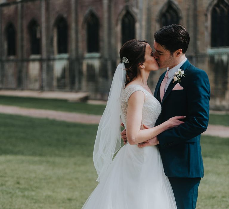 Bride in Sophia Tolli Gown | Groom in Next Suit | Classic Marquee Reception at Chippenham Park | Eliza Claire Photography