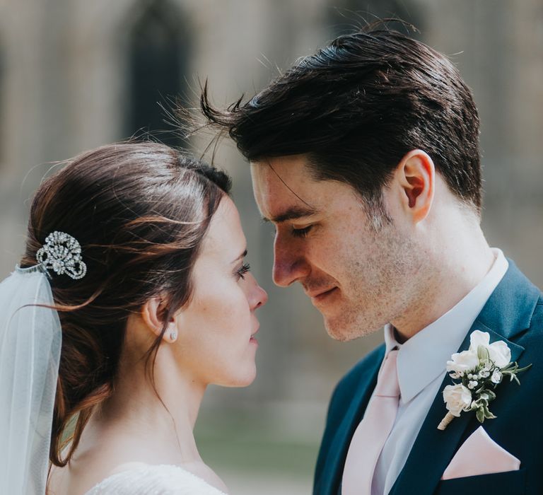 Bride in Sophia Tolli Gown | Groom in Next Suit | Classic Marquee Reception at Chippenham Park | Eliza Claire Photography