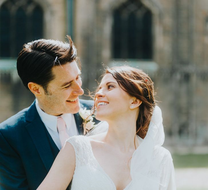 Bride in Sophia Tolli Gown | Groom in Next Suit | Classic Marquee Reception at Chippenham Park | Eliza Claire Photography