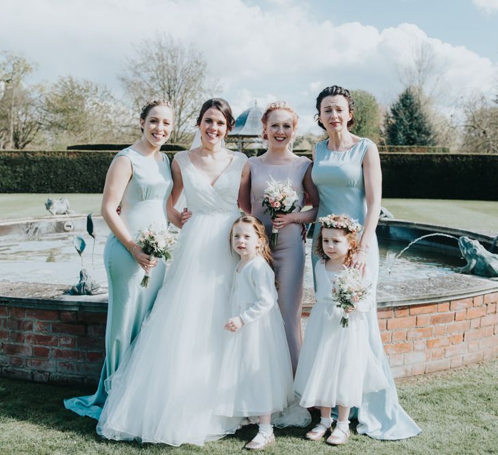 Bride in Sophia Tolli Bridal Gown | Bridesmaids in Pastel Ghost Dresses | Classic Marquee Reception at Chippenham Park | Eliza Claire Photography