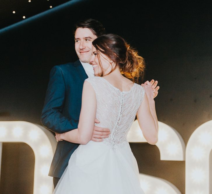 Bride in Sophia Tolli Gown | Groom in Next Suit | Classic Marquee Reception at Chippenham Park | Eliza Claire Photography