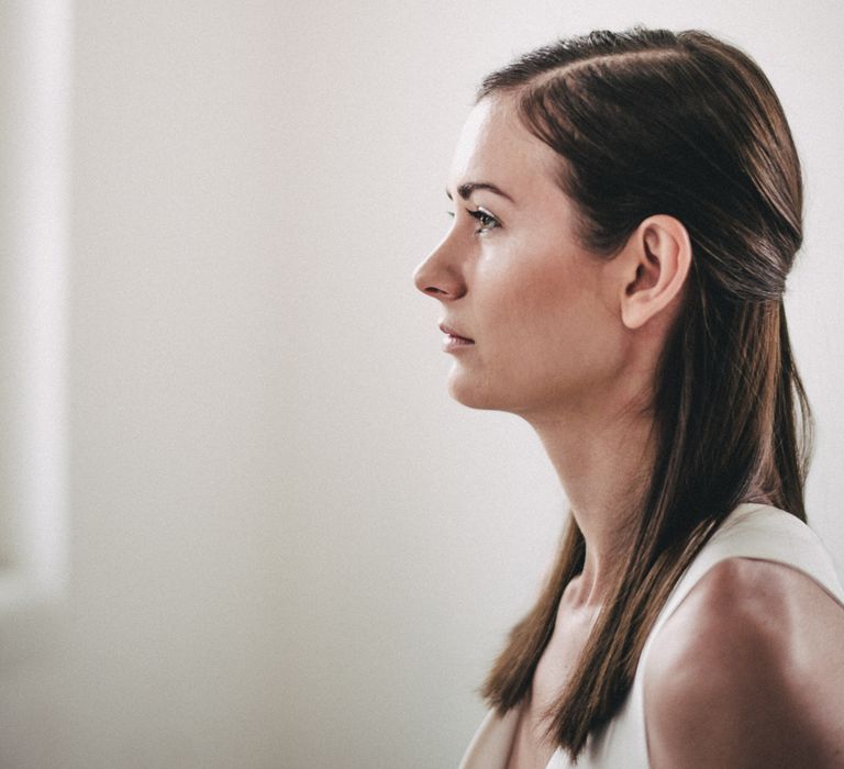 Minimal Elegant Bridal Inspiration Shoot With Ikebana Inspired Floral Arrangements By Kitten Grayson // Planned & Styled By Anemone Style // Images Genevieve Wedding Photography