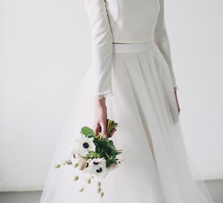 Minimal Elegant Bridal Inspiration Shoot With Ikebana Inspired Floral Arrangements By Kitten Grayson // Planned & Styled By Anemone Style // Images Genevieve Wedding Photography