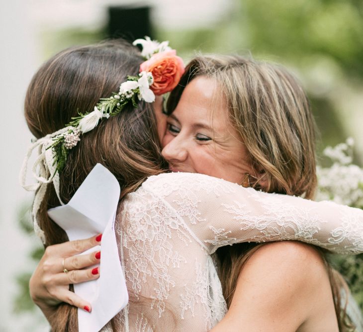 Boho Bride in Veronica Miranda Bridal Separates & Flower Crown