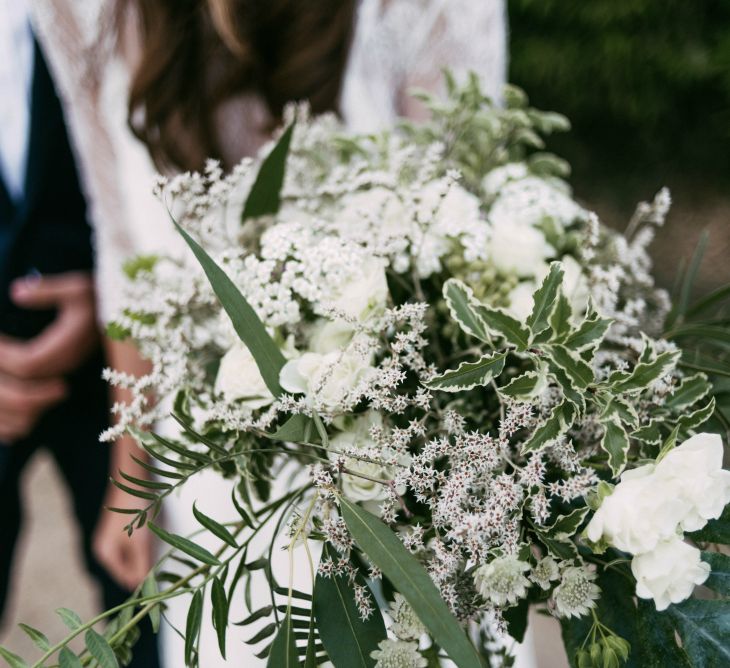 White & Green Wedding Bouquet