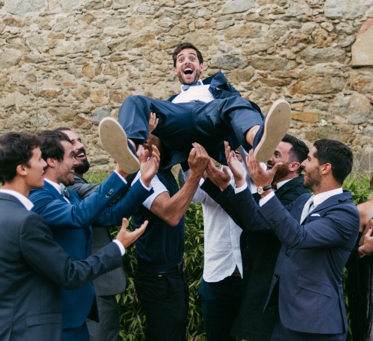 Groomsmen in Navy Suits