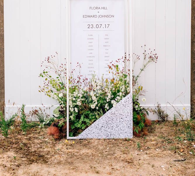 Floral Table Plan Styled By Cherish