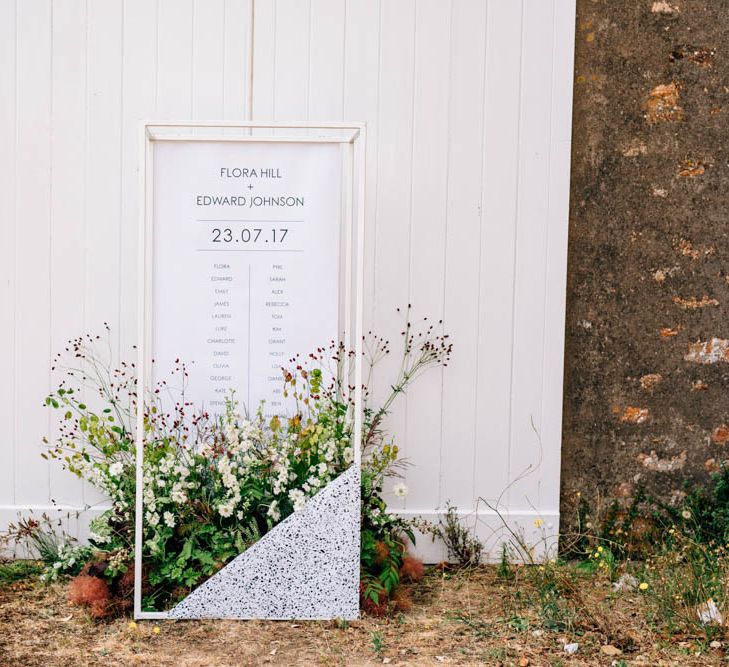 Floral Table Plan Styled By Cherish