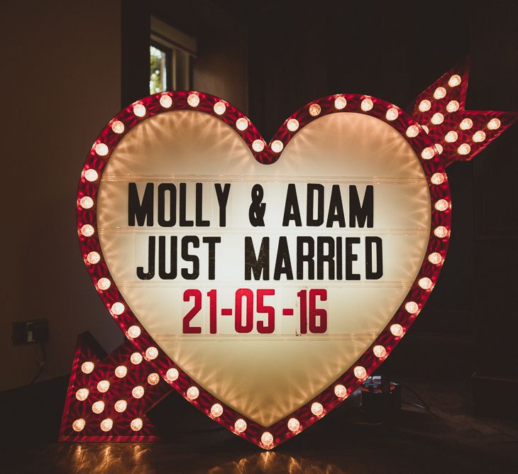 Personalised Light Up Heart Wedding Sign