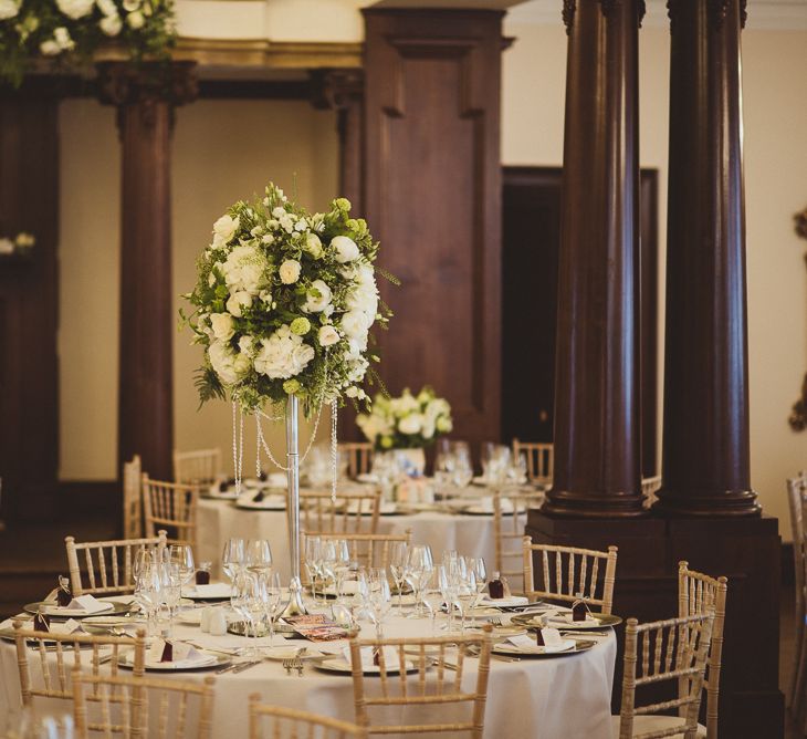 Candelabra Centrepiece with White Floral Decor