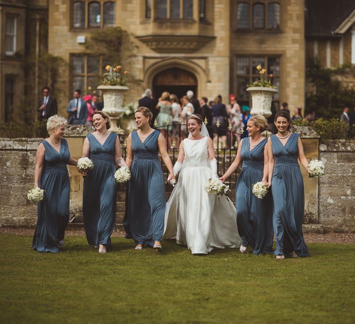 Bridesmaids in Blue John Lewis Dresses