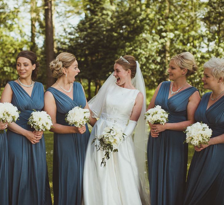 Bridesmaids in Blue Dresses from John Lewis