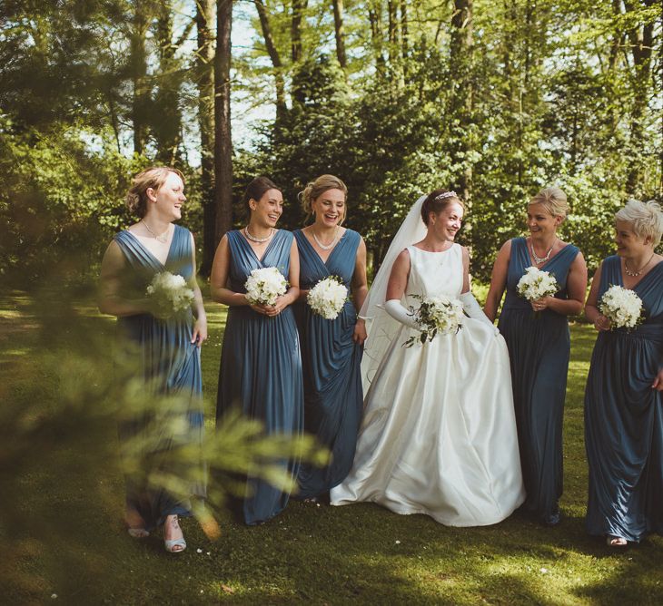 Bridesmaids in Blue Dresses from John Lewis