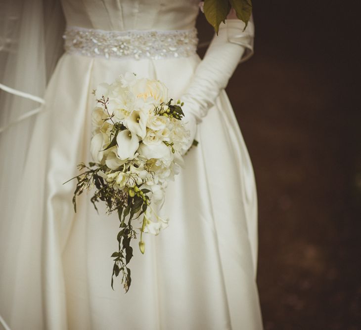 All White Bridal Bouquet