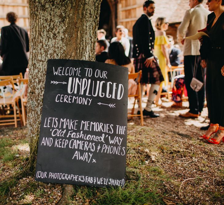 Unplugged Ceremony Sign For Wedding