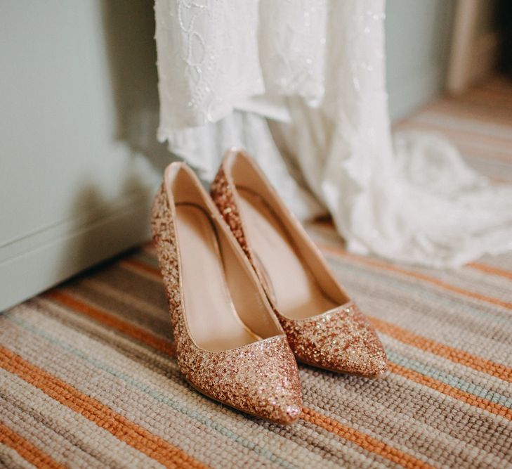 Rose Gold Glitter Wedding Shoes From TK Maxx