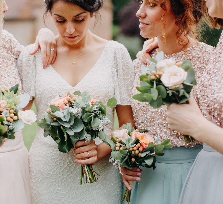 Ratsbury Barn Wedding With Bride In Eliza Jane Howell & Bridesmaids In Coast With Images From Frances Sales Photography