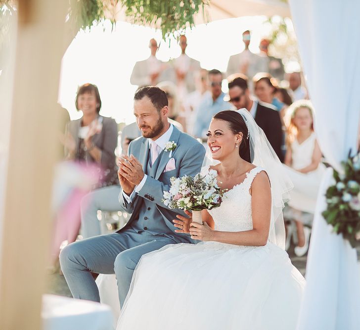 Bride & Groom during the Outdoor Wedding Ceremony