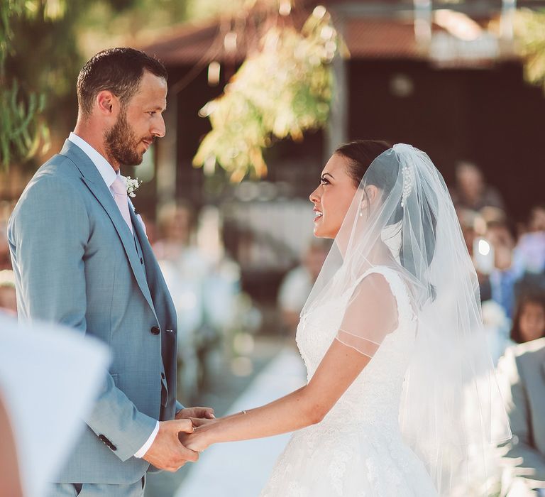 Bride & Groom during the Outdoor Wedding Ceremony