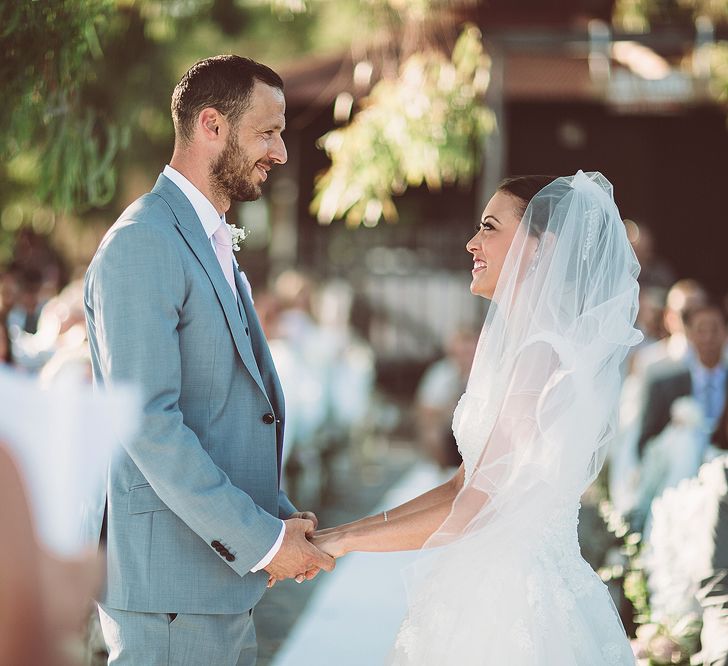 Bride & Groom during the Outdoor Wedding Ceremony